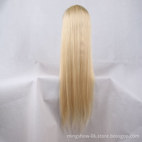 Top quality full lace blonde wig with fringe, 613 full lace wig human hair